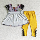 Halloween yellow cartoon girls clothing