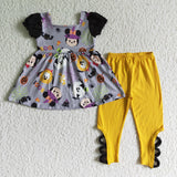 Halloween yellow cartoon girls clothing