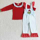 Christmas  cartoon blue and red girls clothing