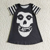 Halloween black skull girl dress
