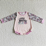 pink bat baby romper