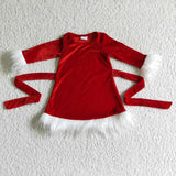 Christmas red velvet girl dresses