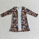 Halloween rainbow pumpkin cardigan mom and  me