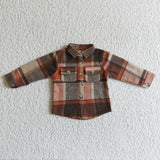 red and brown plaid boys T-shirts