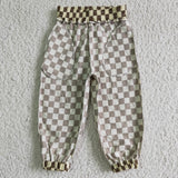 brown Checkerboard checked boy pants