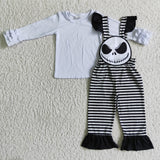 Halloween skull girls stripe outfits