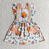 Halloween pumpkin lace girls dresses