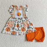 Halloween pumpkin lace girls clothing