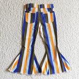 Multicolor stripes girls jeans