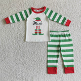 5.5 Christmas Green Stripes kids outfits