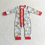 Santa Claus milk and cookies red ruffle girls romper