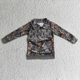 hunting deer brown boys pullover