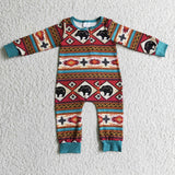 cowboy zip baby romper