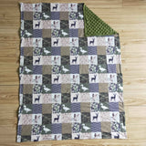 Mallard ducks deer green blanket