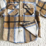 brown and black flannel pullover