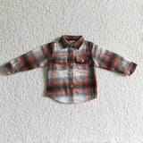 Brown and white plaid boys T-shirts