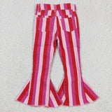 P0043 Pink stripes girls jeans