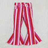 P0043 Pink stripes girls jeans