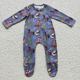 western horse zip romper