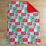 Christmas cartoon red blanket