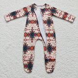 western brown zip romper