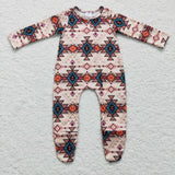 western brown zip romper