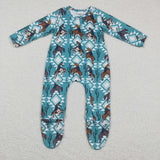 western green cowboy zip romper