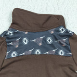 western cow brown pullover