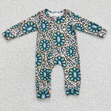 western green turquoise zip romper