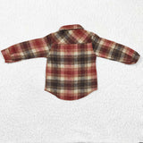 brown and red plaid boys T-shirts