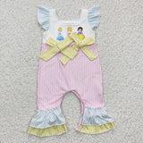 pink princess girls romper