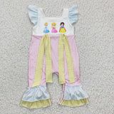 pink princess girls romper