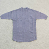 Long knit sweater in purple
