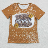 summer short sleeve mama brown T-shirts
