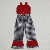 Embroidered red cows jumpsuit