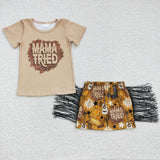 5.5 summer new style mama tried tassel girls outfits