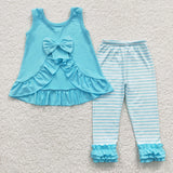 beat selling new style sleeveless green girls outfits