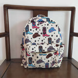 High quality western hat and shoots print backpack