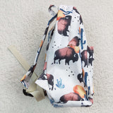 High quality western cow white print backpack