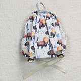 High quality western cow white print backpack