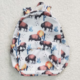 High quality western cow white print backpack