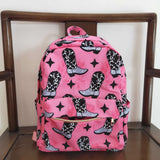 7.24 USA High quality western pink shoots print backpack