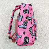 High quality western pink shoots print backpack