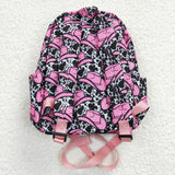 High quality western pink hat print backpack