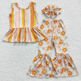 milk silk floral and stripe girls outfits