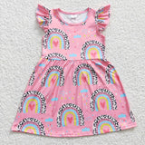 summer rainbow pink girls dress