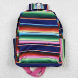 High quality western Color stripe print backpack