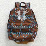 High quality western skull cow print backpack
