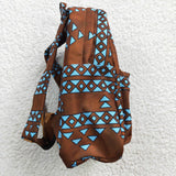 High quality western skull cow print backpack