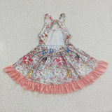 new style summer floral princess girls dress